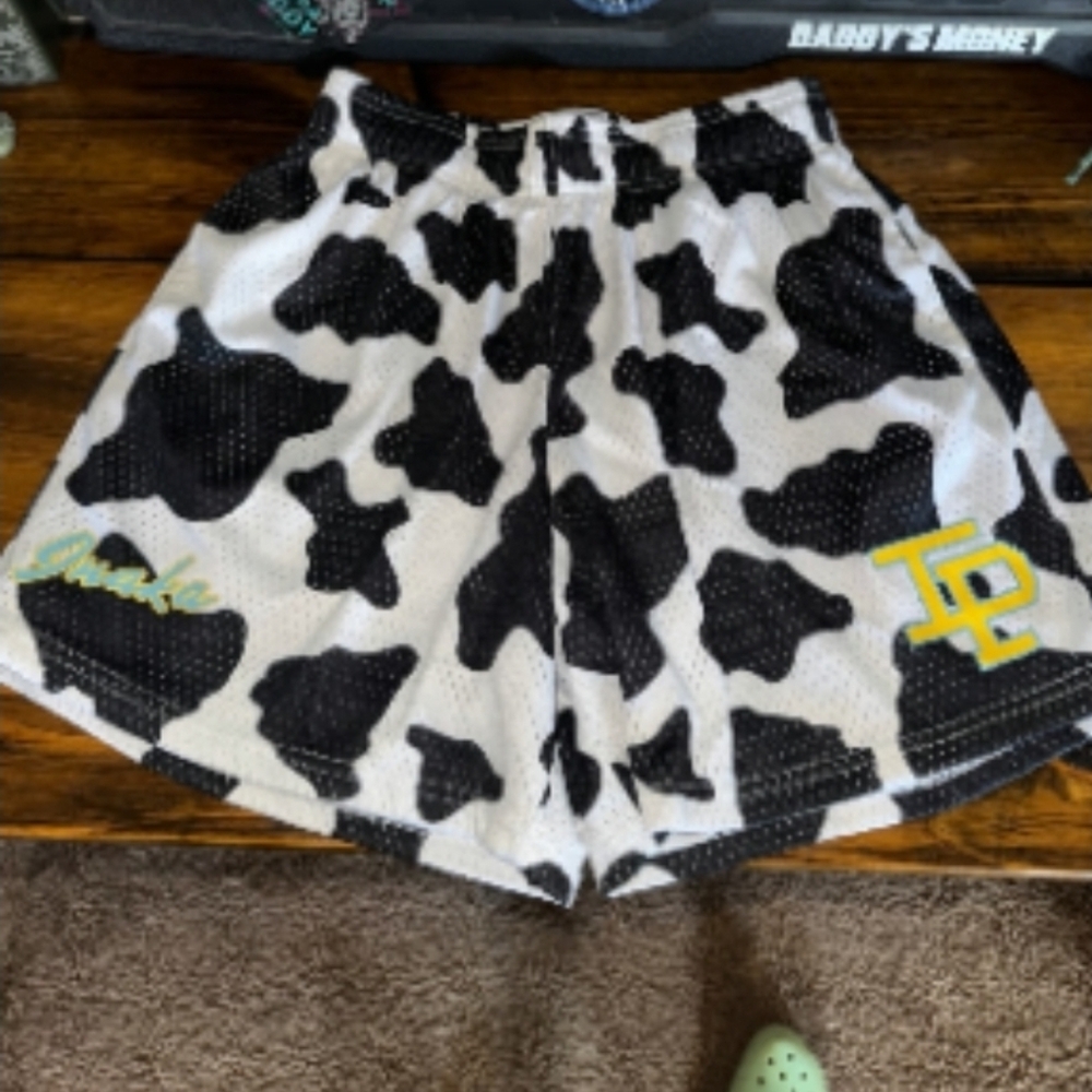 Cow Print Inaka Power Shorts (XL)